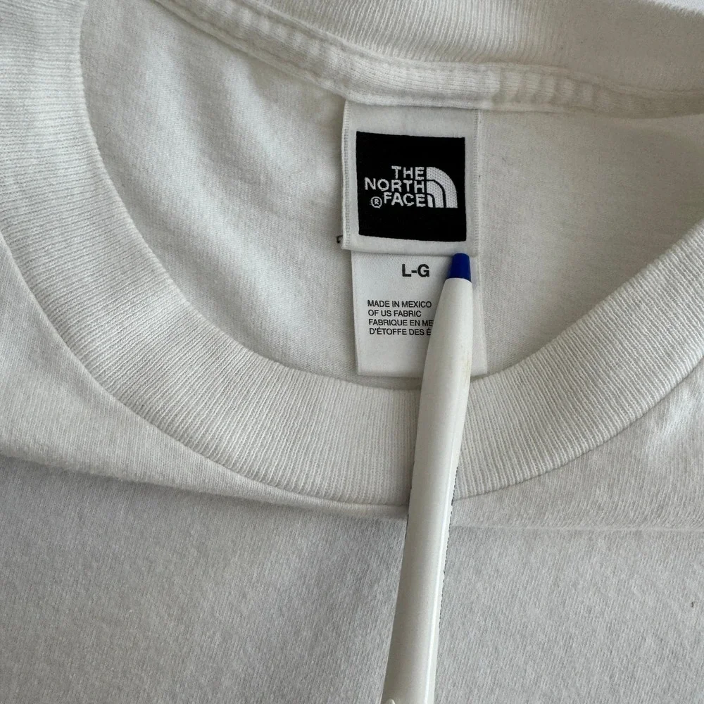 The North‎ Face T-Shirt Mens Large White Half Dome Logo Cotton Short Sleeve Tee